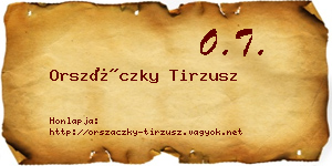 Orszáczky Tirzusz névjegykártya